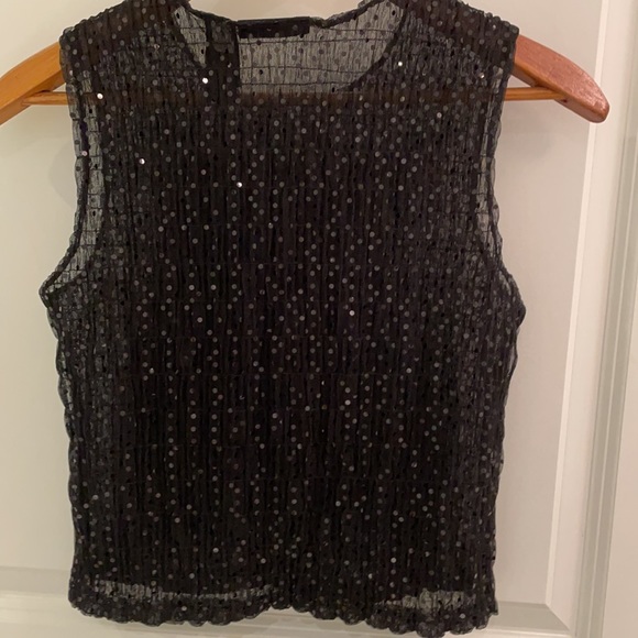 DKNY JEANS shirred sequin top - Picture 3 of 8